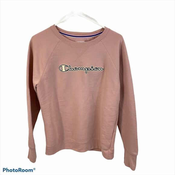 Ladies Pink Champion Logo Sweatshirt Size Medium - Picture 7 of 11